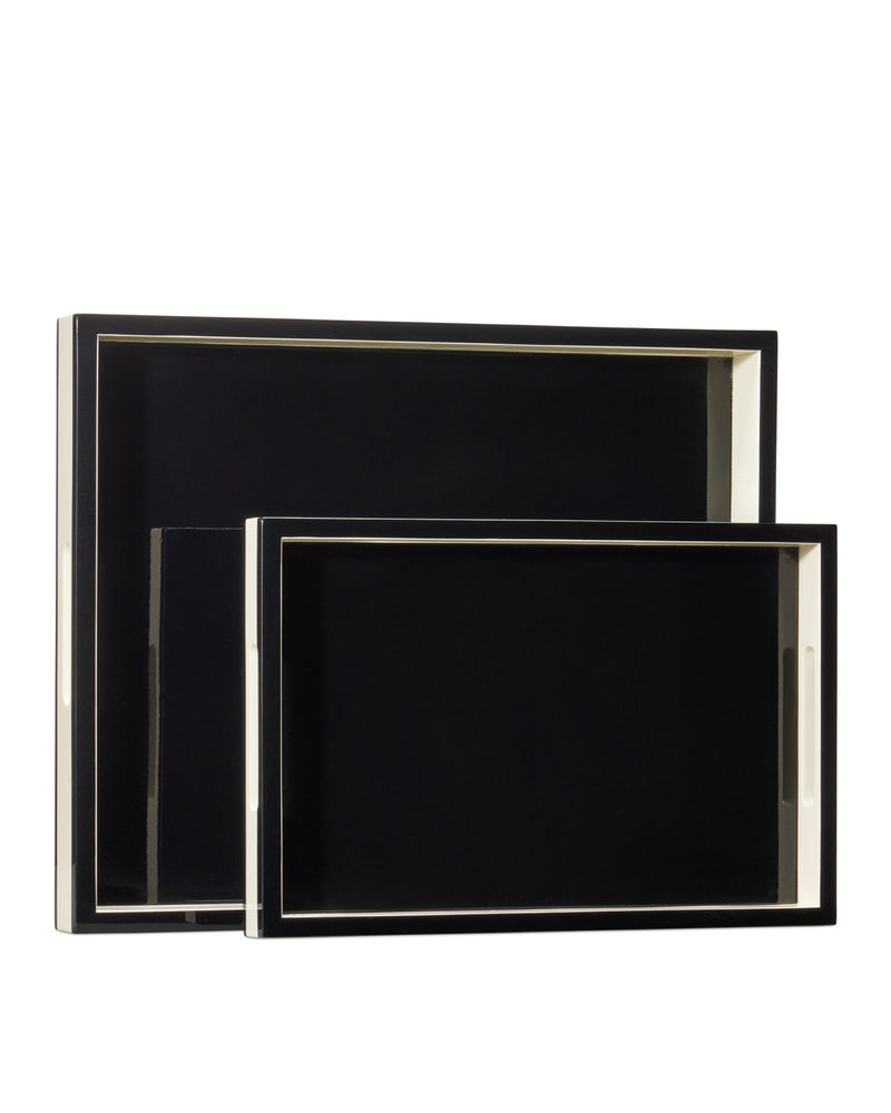 Cosette Ivory & Black Lacquer Tray (Set of 2)