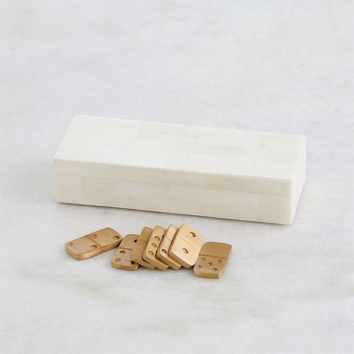 Ivory Bone Boxed Domino Set