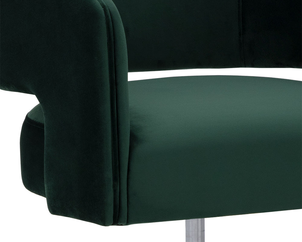 Claren Modern Deep Green & Gold Desk Chair
