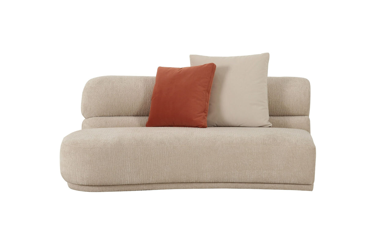 Lillian Modern Beige Curved Sectional Sofa