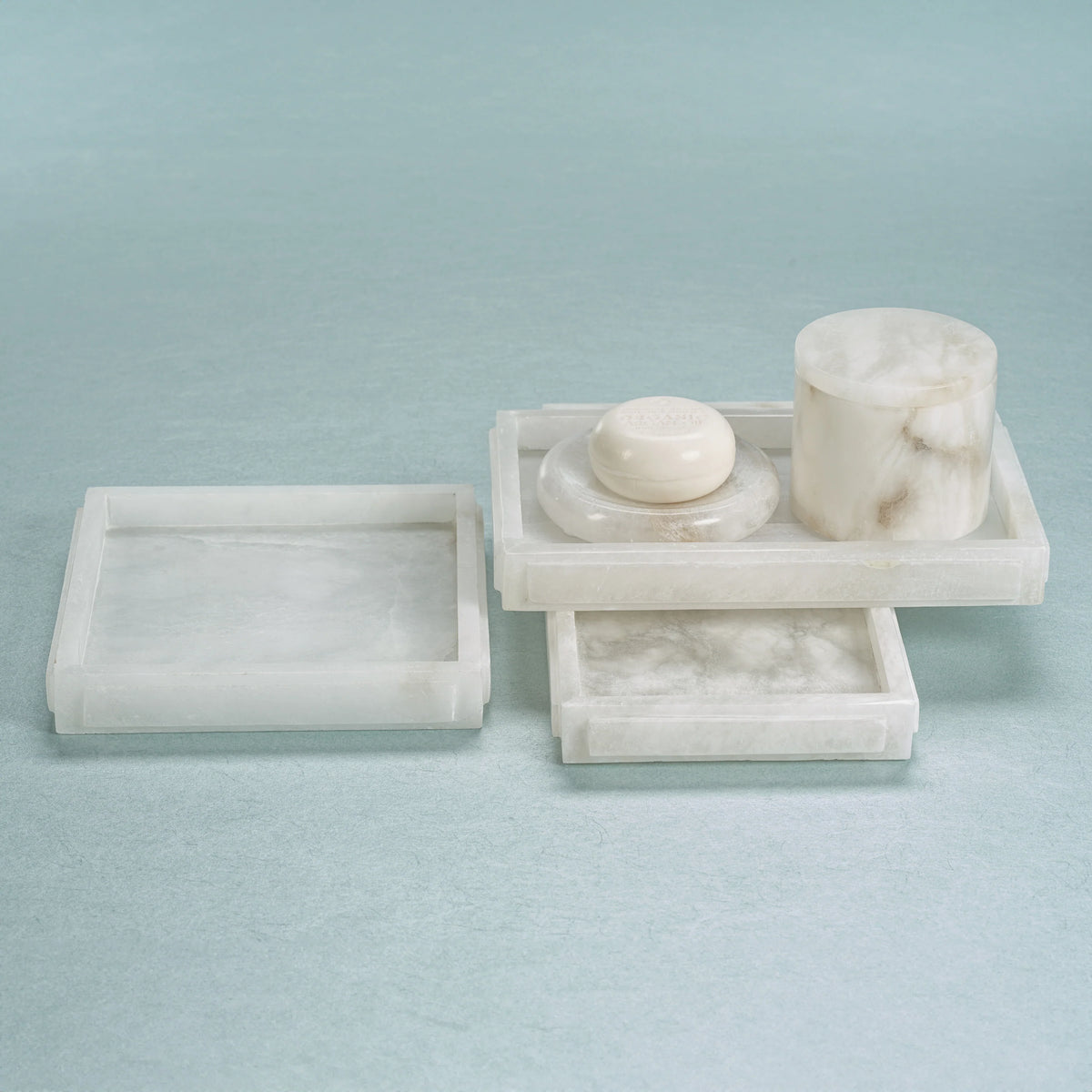 Côte d'Azur Alabaster Apothecary Jar - Set of 2