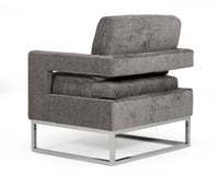 Glimer Modern Dark Grey Fabric Accent Chair