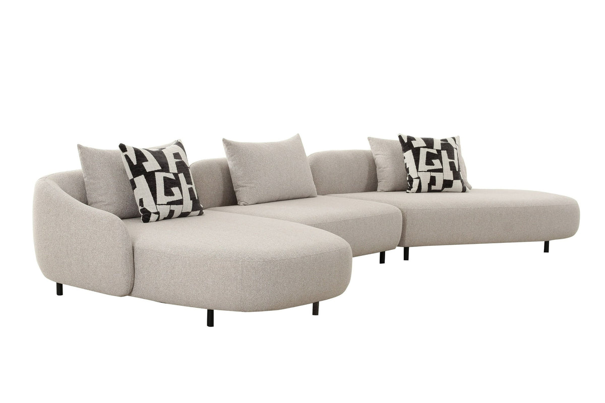 Emilia Modern Beige Sectional Sofa