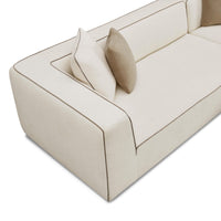 Isla 111” Cream Linen LAF Sectional Sofa