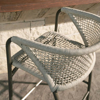 Enzo Buff Plain Weave Outdoor Bar Stool