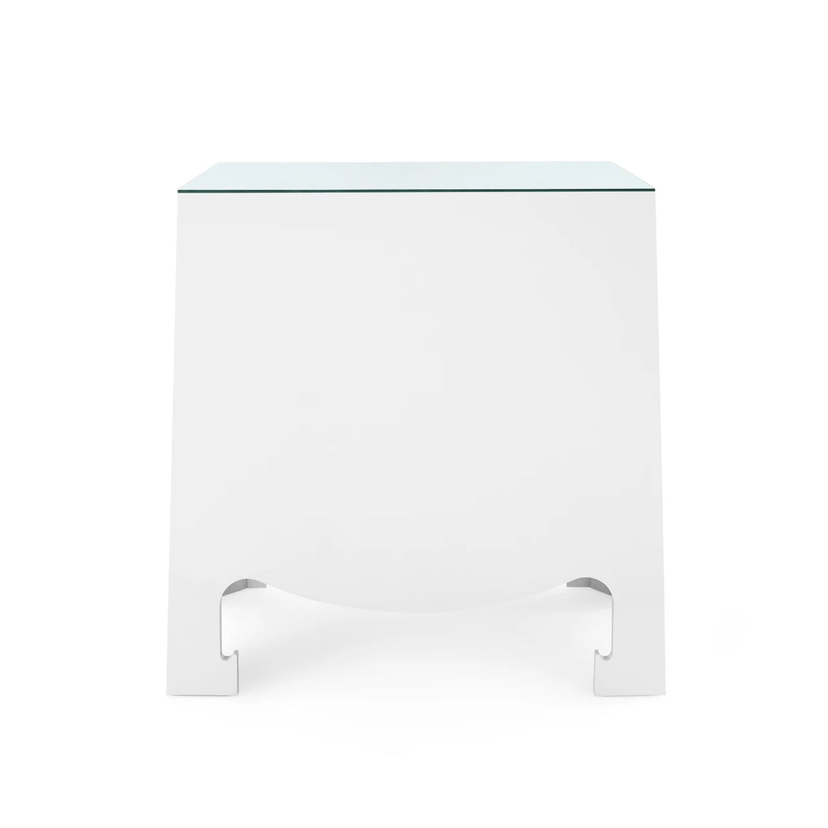 Maylee 26" Glass Top White & Gold End Table/Nightstand