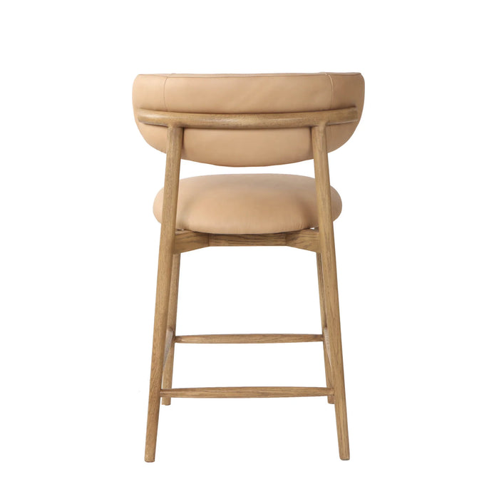 Rowan Nude Leather Counter Stool
