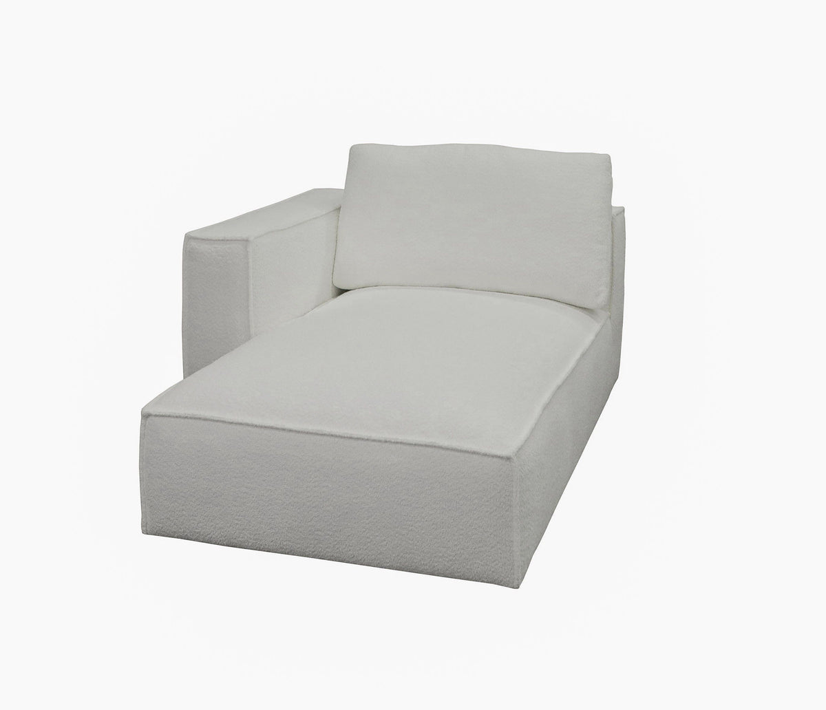 Luce Modern White Fabric Sectional Sofa W/ Left Facing Chaise