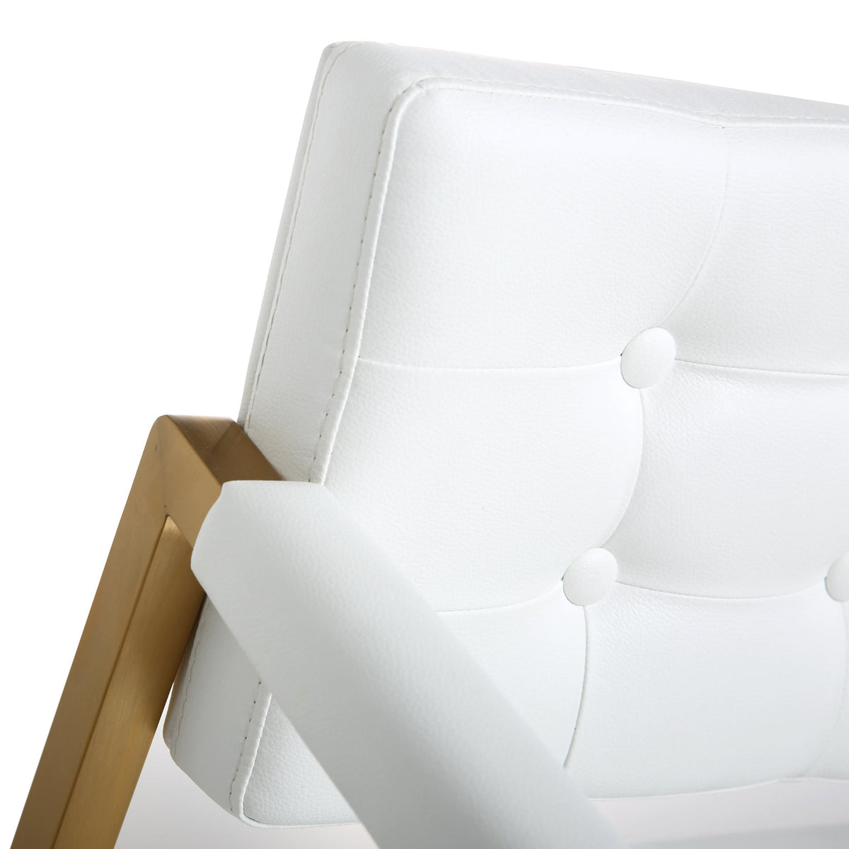 Lila White Gold Steel Faux Leather Counter Stool - Luxury Living Collection