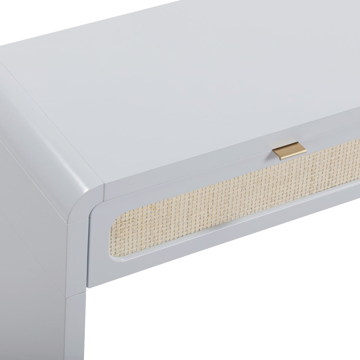 Ameline Pastel Blue Rattan Console/Desk