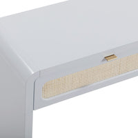 Ameline Pastel Blue Rattan Console/Desk