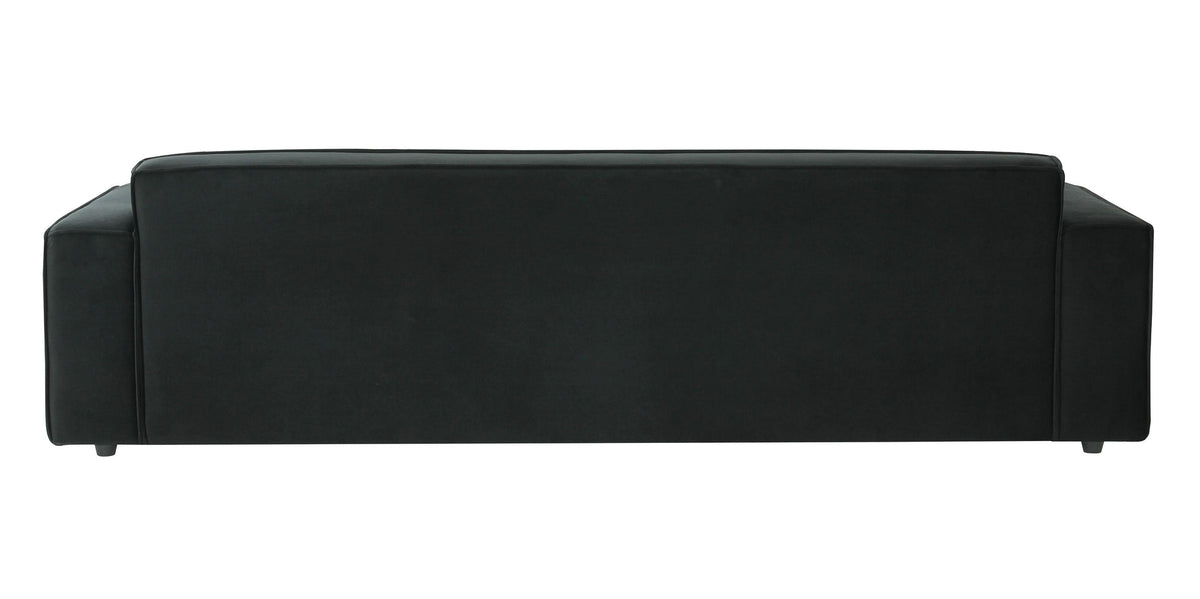 Galen 96.5" Plush Black Velvet Sofa