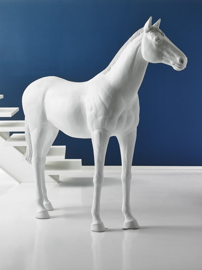 Standing Life Size White Horse