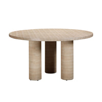 Tallo Textured Faux Travertine Indoor / Outdoor 55" Round Dining Table