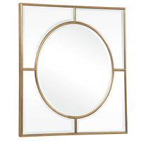 Pres 48" Brushed Gold Square Beveled Mirror