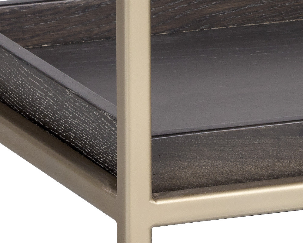 Rebel 23.5" Charcoal Grey & Gold Nightstand
