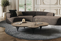 Daytenne 140" Modern Dark Grey Curved Sectional Sofa