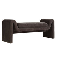 Elara Grey Velvet Bench