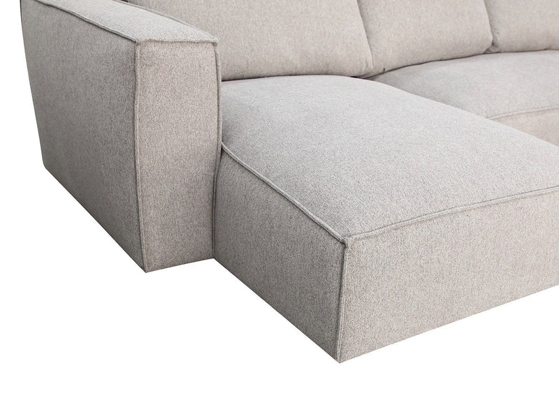 Luce Modern Light Grey Fabric Sectional Sofa W/ Right Facing Chaise