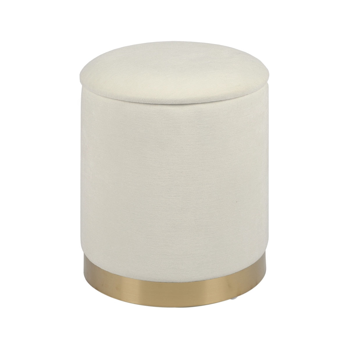 Karina Cream Chenille Storage Ottman