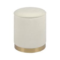 Karina Cream Chenille Storage Ottman