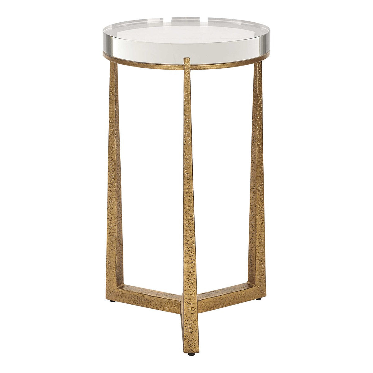 Dasie Crystal Round Gold Accent Table