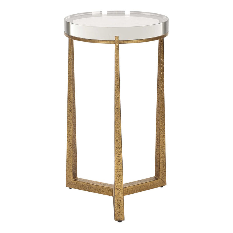 Dasie Crystal Round Gold Accent Table