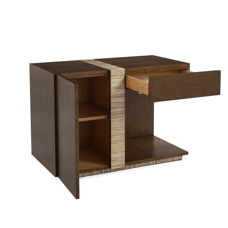 Elle English Oak & Valyrian Gold Nightstand (Right & Left Side Available)