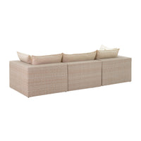 Cali 119.7" Natural Wicker Outdoor Modular Sofa