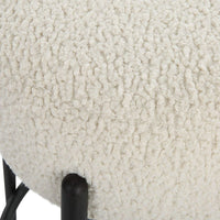Riely White Faux Shearling & Black Counter Stool
