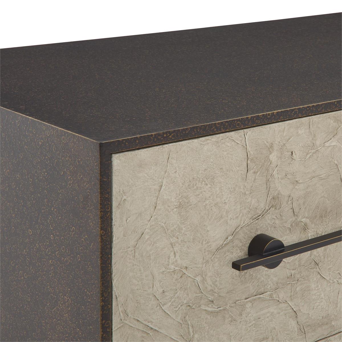 Paloma Two-Drawer Large Bronzed Nightstand