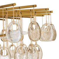 Jacqueline 42" Amber Seeded Glass Large Chandelier