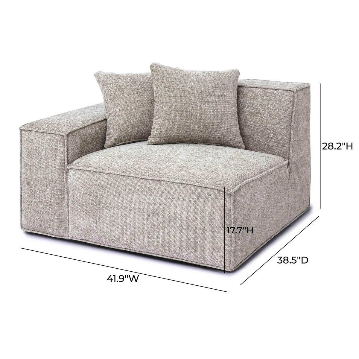Mindy Taupe Performance Chenille Basketweave LAF Corner Chair