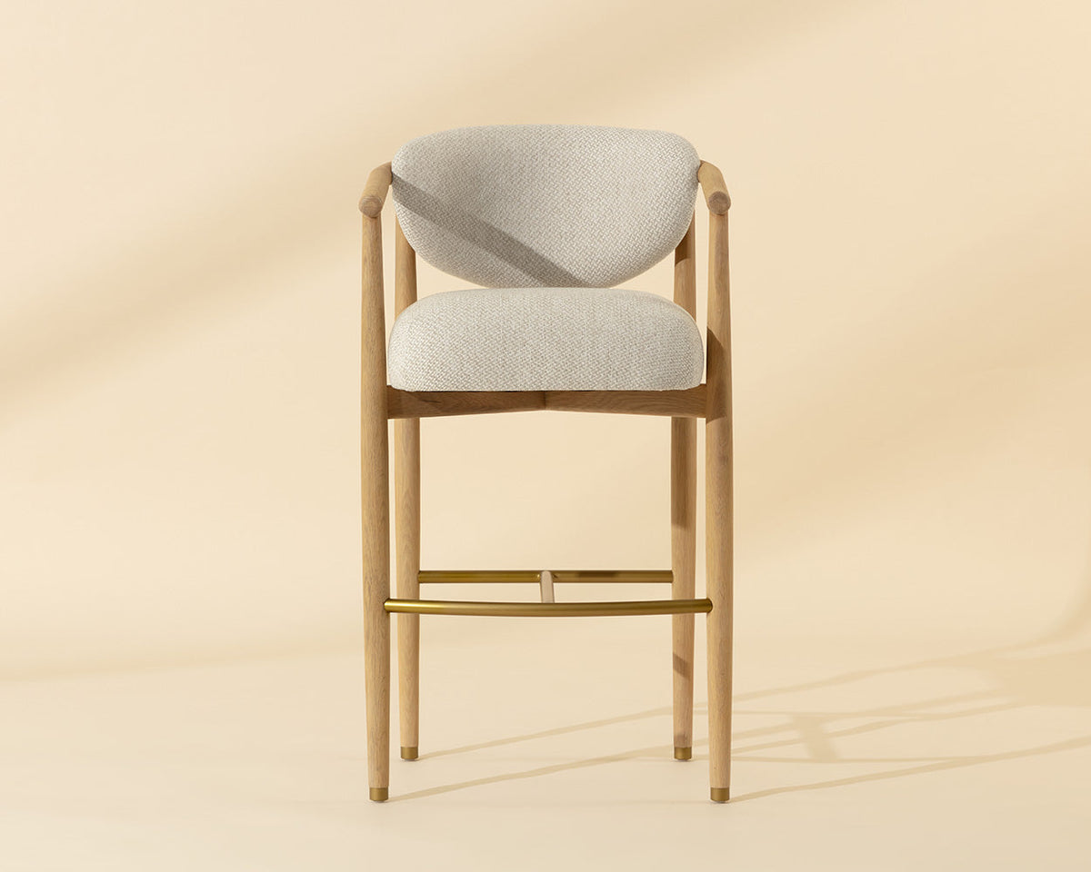 Sigrid Oatmeal Upholstered Oak Bar Stool