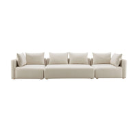 Karsyn 145" Plush Cream Performance Linen Sofa