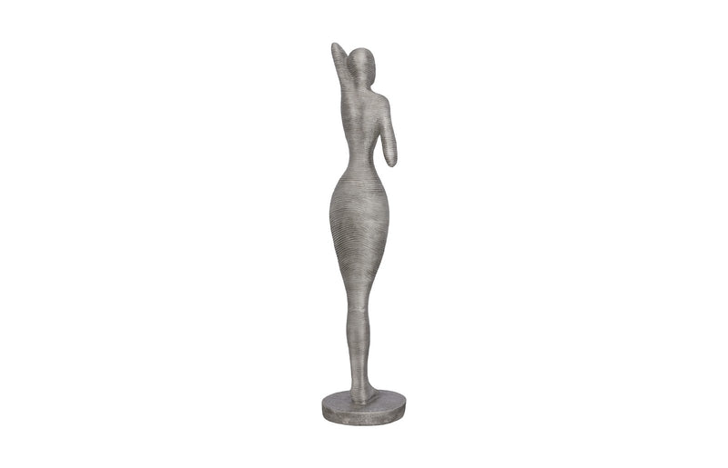 Strong Female Standing Aluminum Sculpture (Indoor or Outdoor)