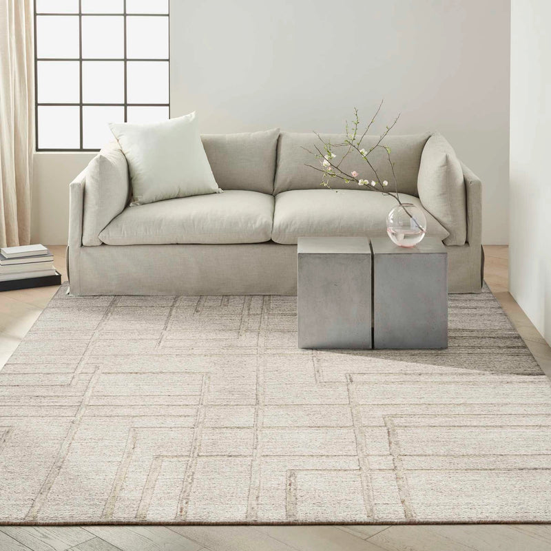 Alexandria Modern Abstract Silver Area Rug