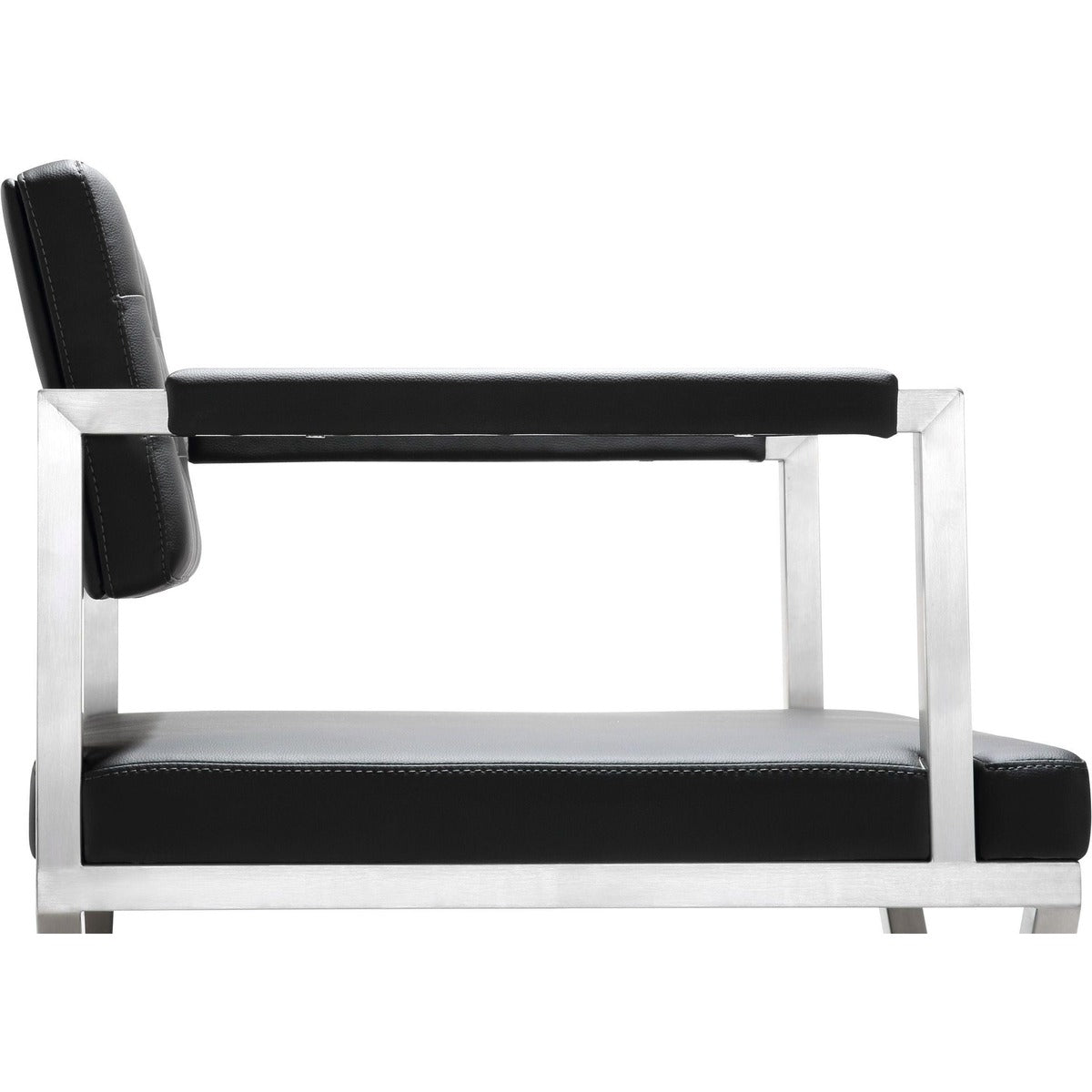 Lila Black Steel Vegan Leather Counter Stool - Luxury Living Collection