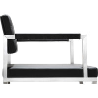 Lila Black Steel Vegan Leather Counter Stool - Luxury Living Collection