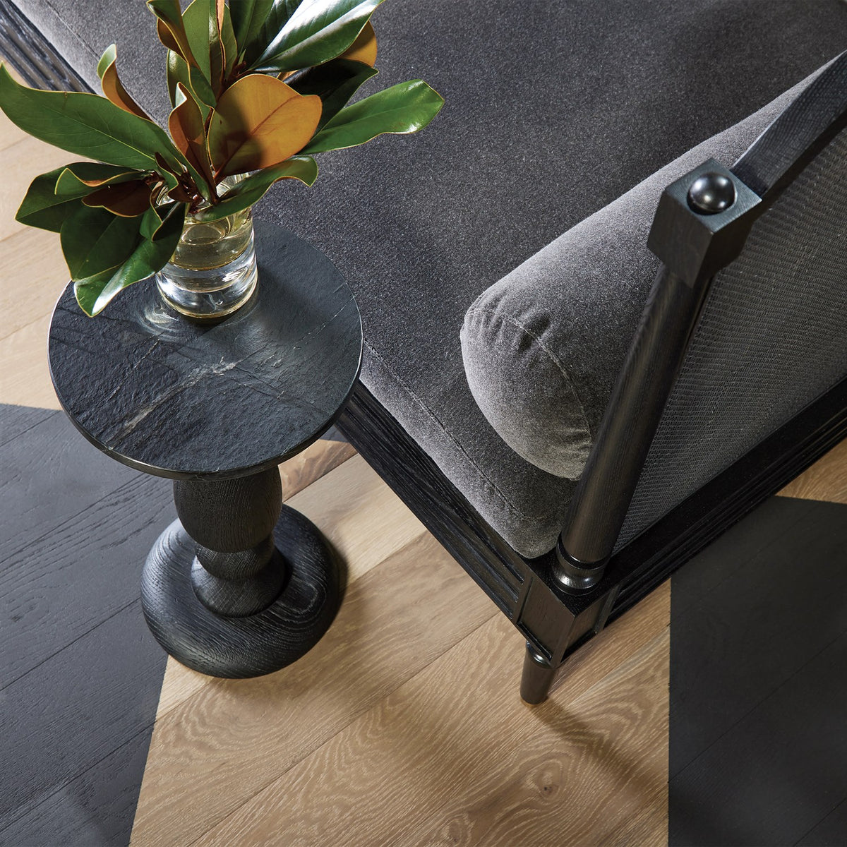 Josephine Blackened Oak  & Velvet Daybed