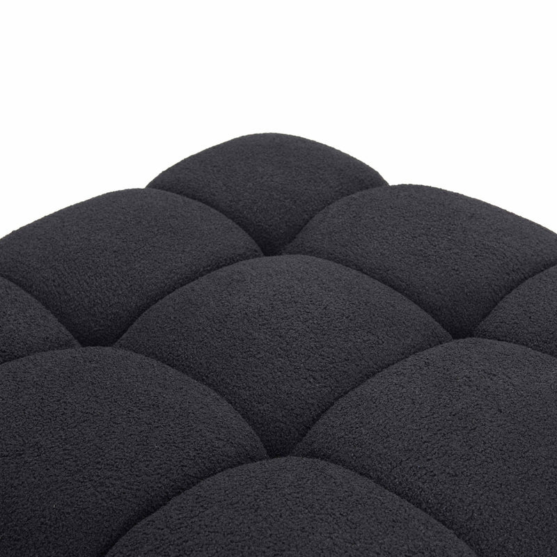 Vogue Black Vegan Shearling Modular Ottoman