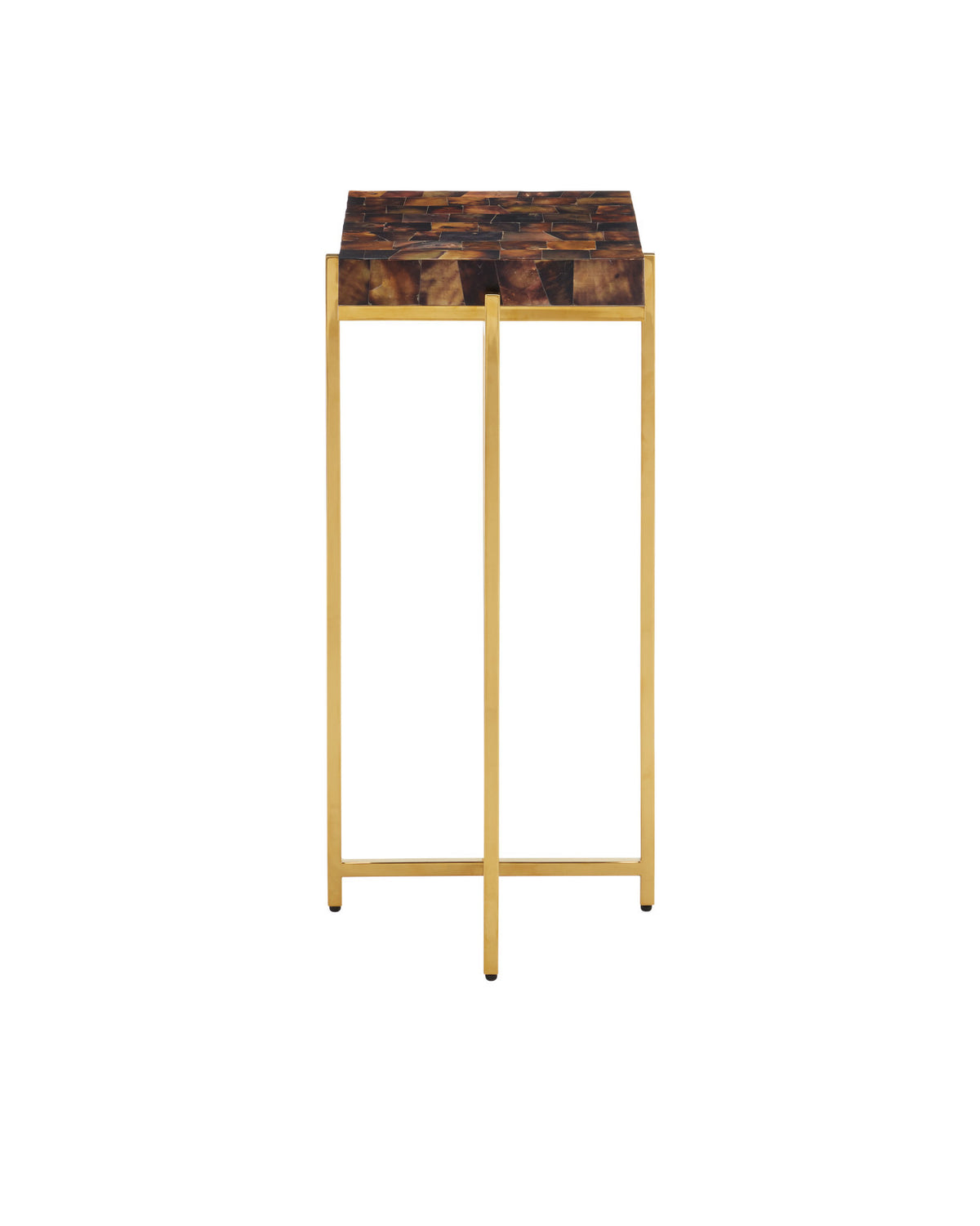 Theodora Mosaic Shell Brown & Brass Martini Table