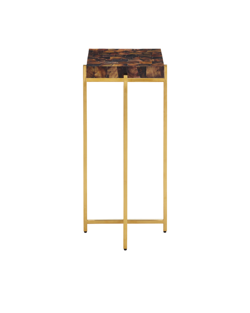 Theodora Mosaic Shell Brown & Brass Martini Table