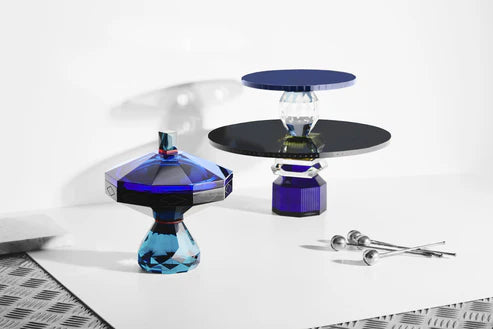 Jacqueline European Artist Collection Crystal Cobalt Bonbonniere