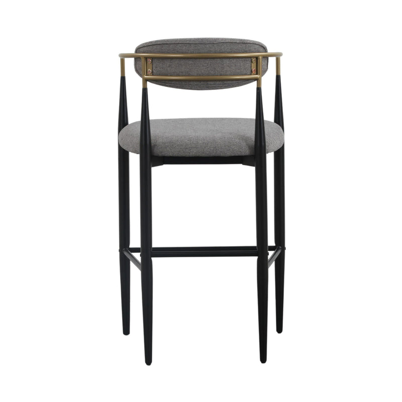 Nicole Medium Grey/Gold & Black Bar Stool