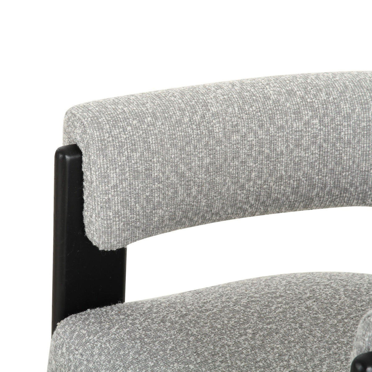 Braxton Modern Light Grey Fabric & Black Dining Chair