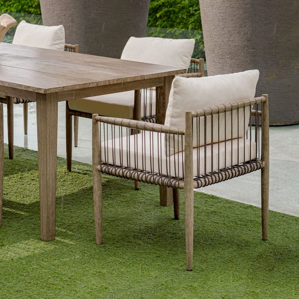 Clara White & Grey Outdoor Dining Chair