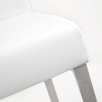 Moriah White Vegan Leather & Steel Counter Stools (Set of 2) - Luxury Living Collection