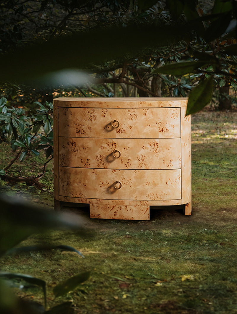 Emma 42" Burl Wood With Satin Brass Chest