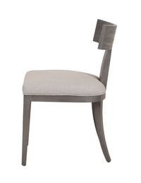 Rowan Mid-Century Modern Beige Linen + Grey Wash Dining Chair (Set of 2)